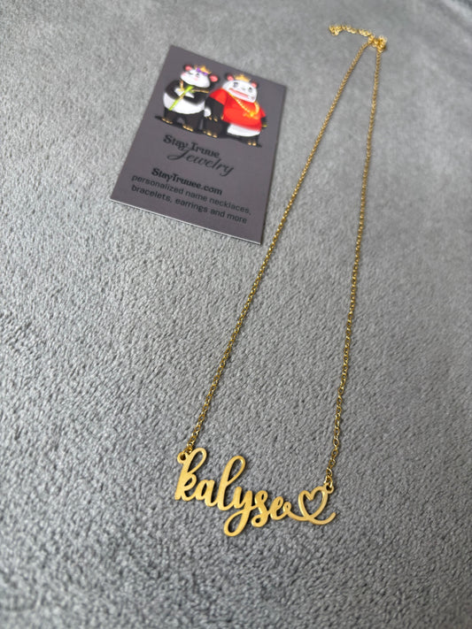 Custom Name necklace with heart