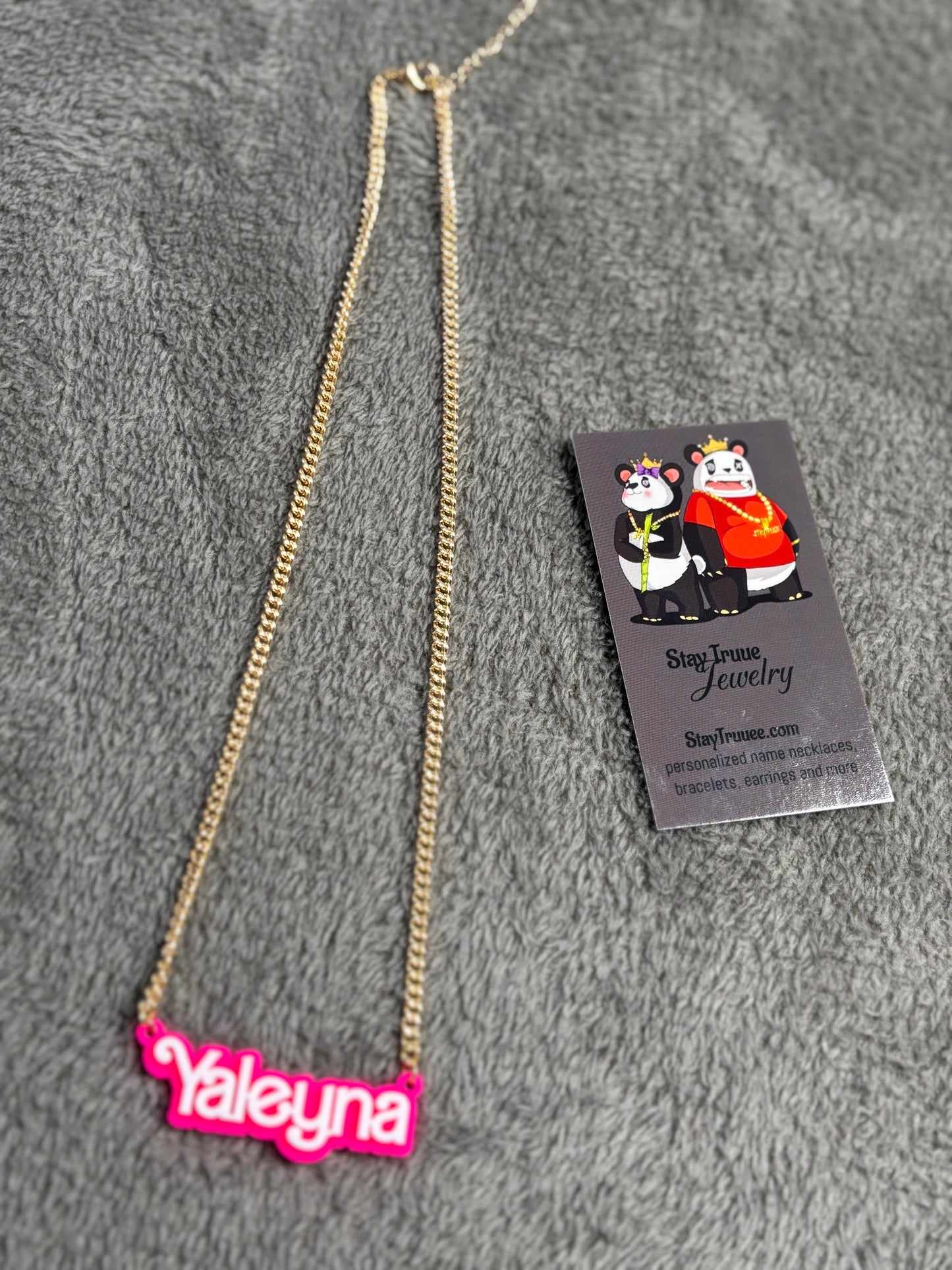 BARBIE Acrylic Name Necklce