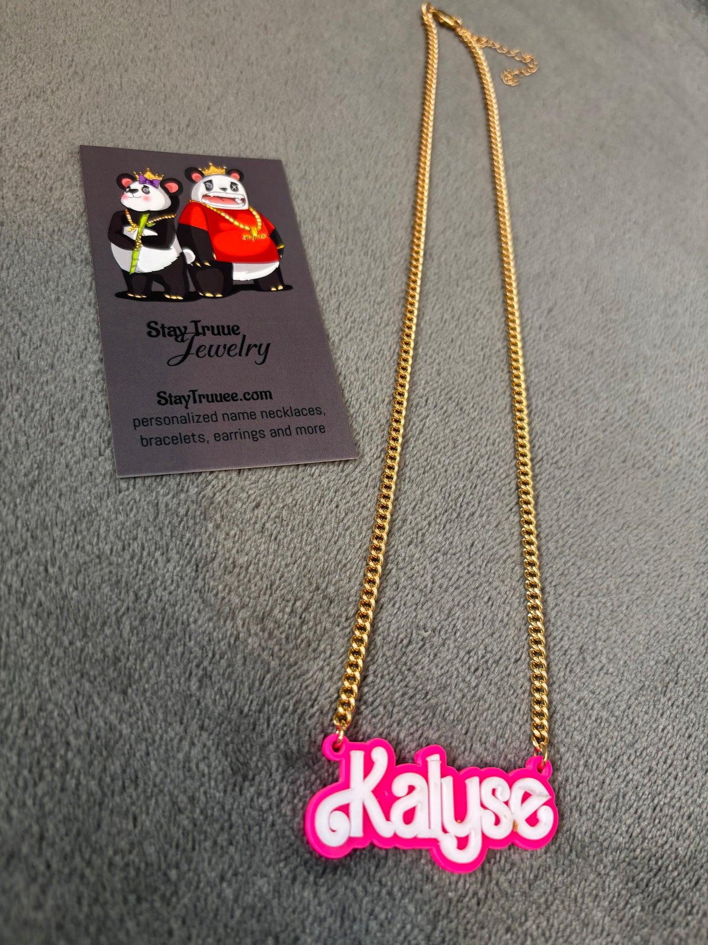 BARBIE Acrylic Name Necklce
