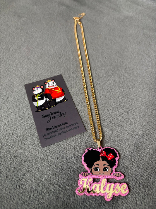 Custom Kids Cartoon Name Necklace