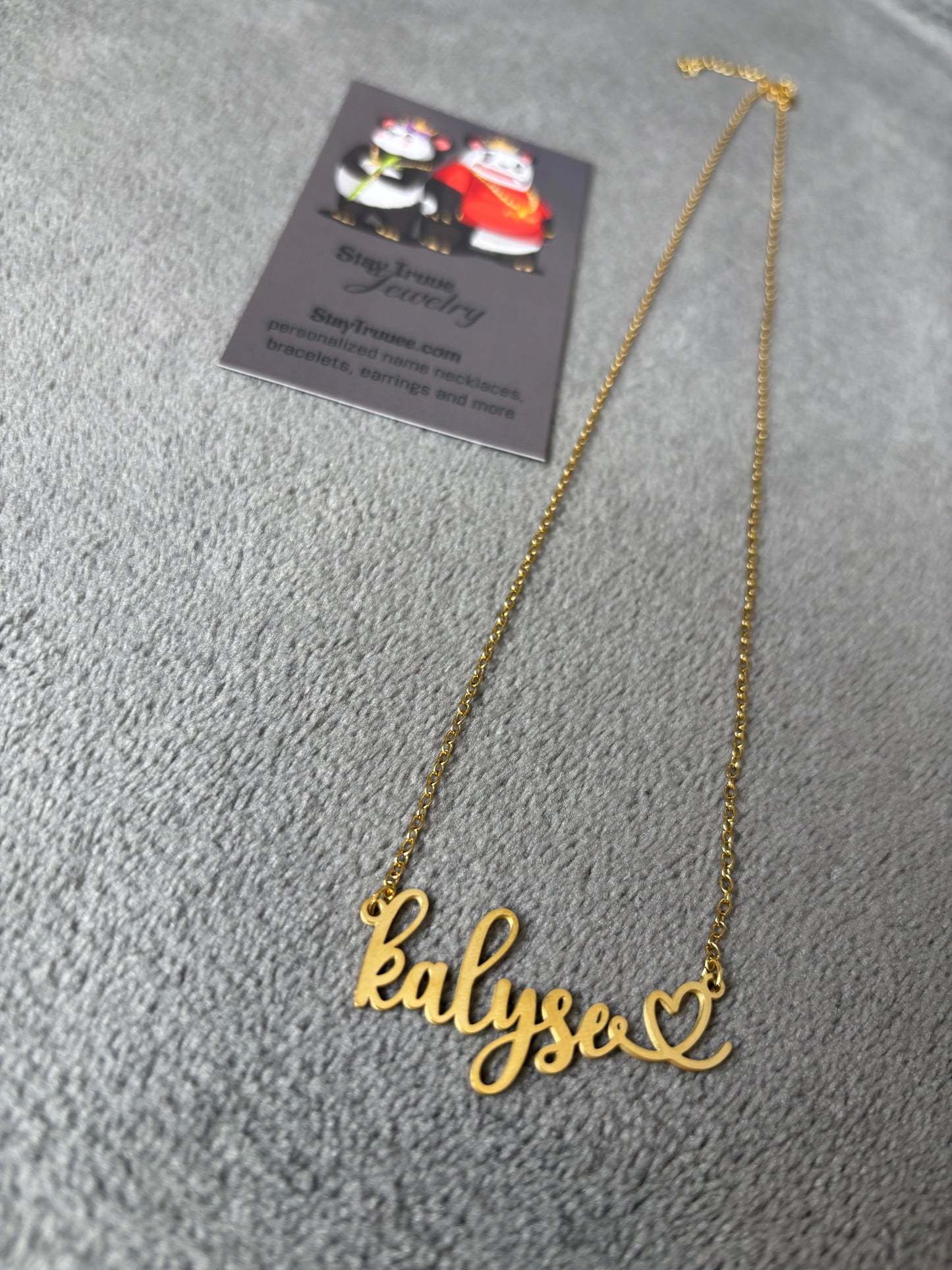 Custom Name necklace with heart
