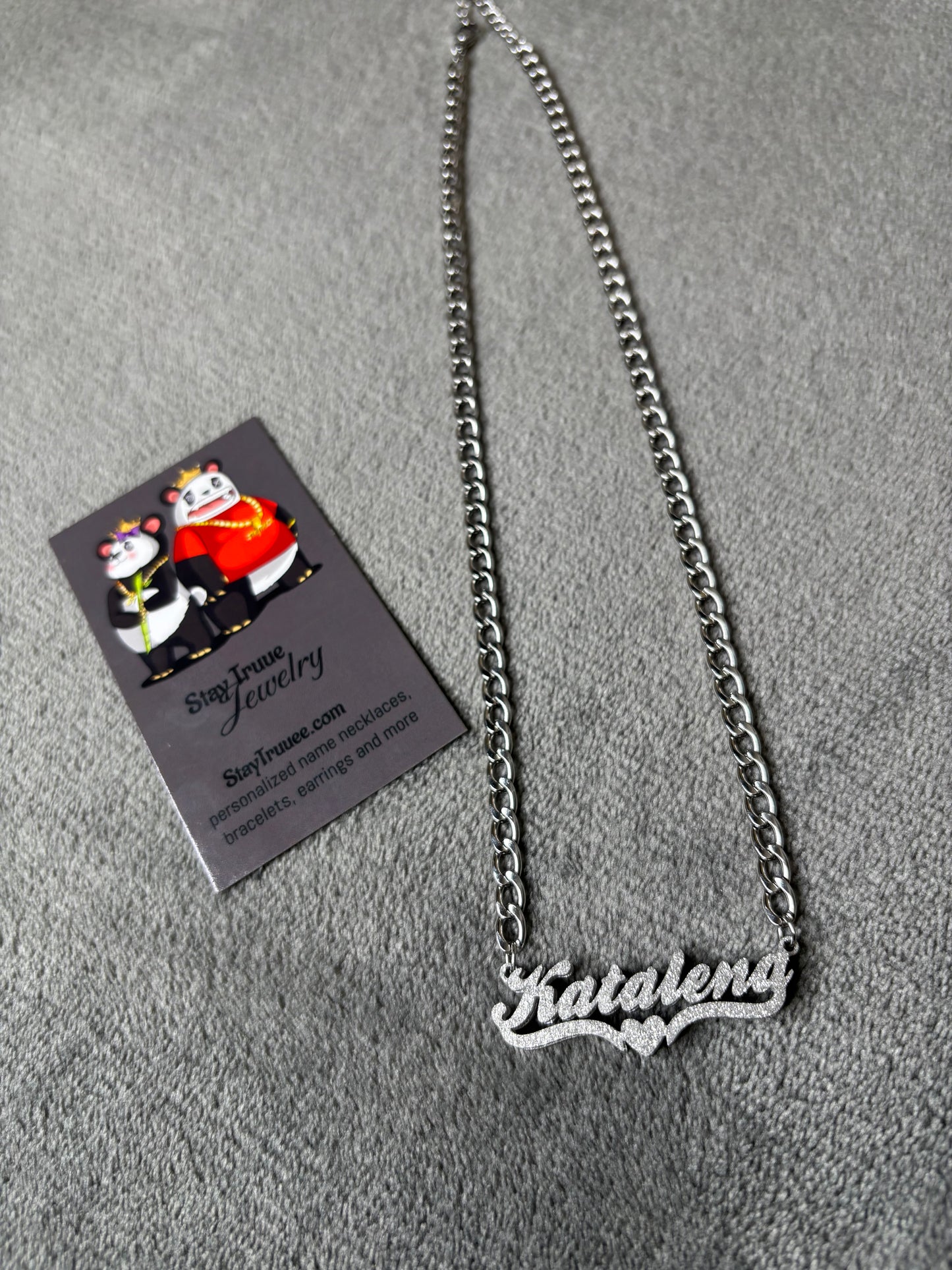 Frosted Double-Plated Name Necklace