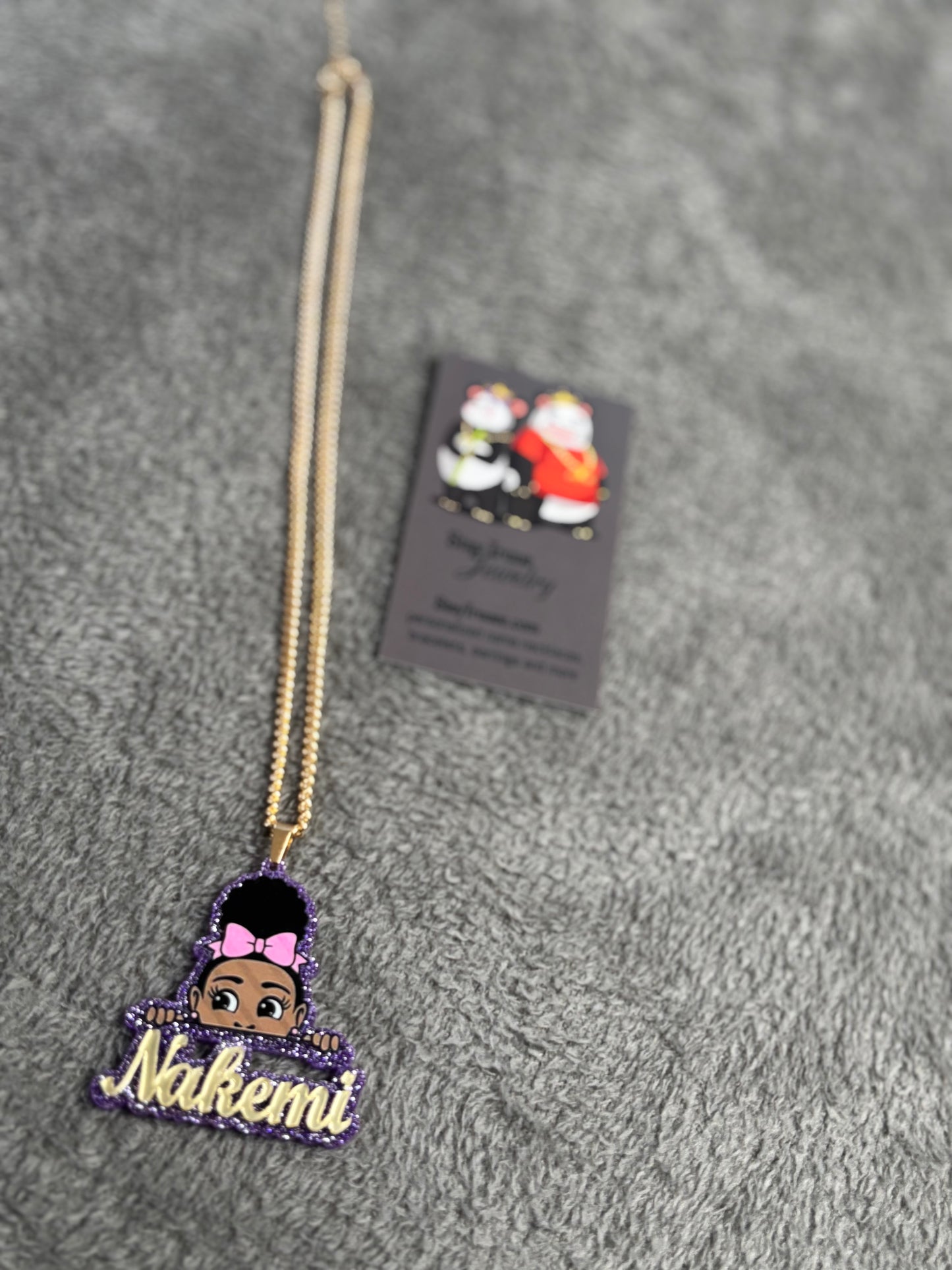Custom Kids Cartoon Name Necklace