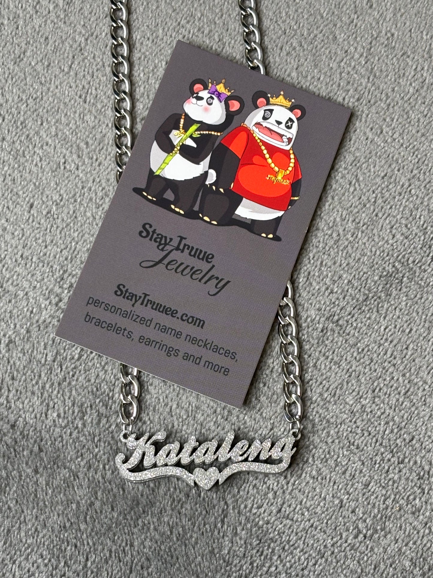 Frosted Double-Plated Name Necklace