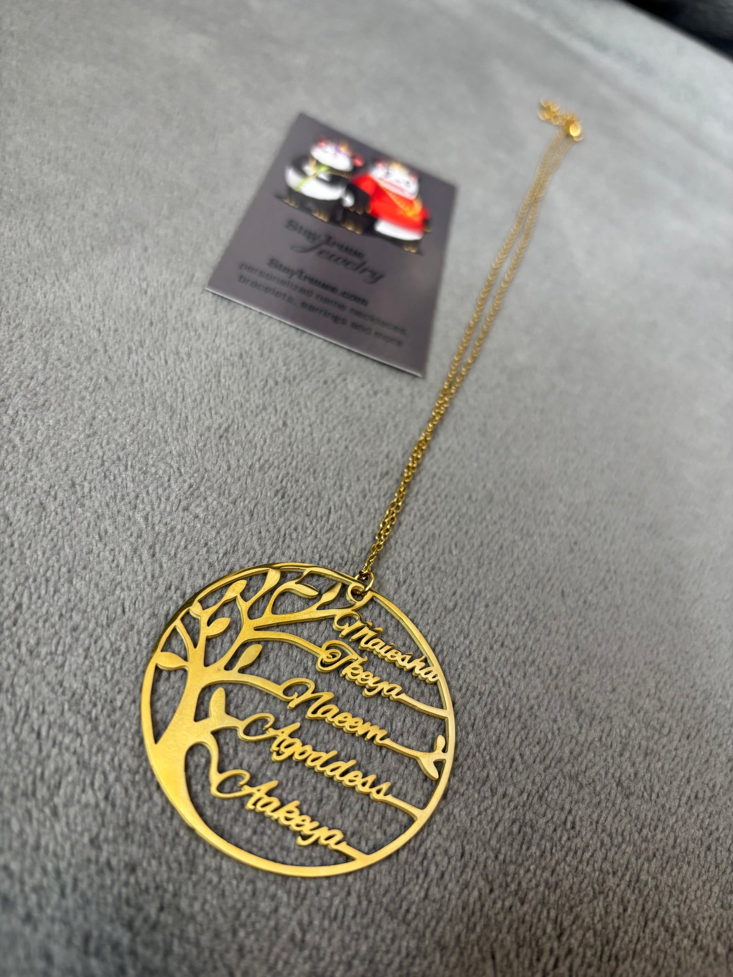 Custom Family Tree name necklace