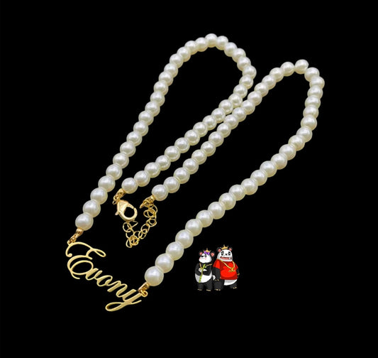 Personalized Pearl Name Necklace