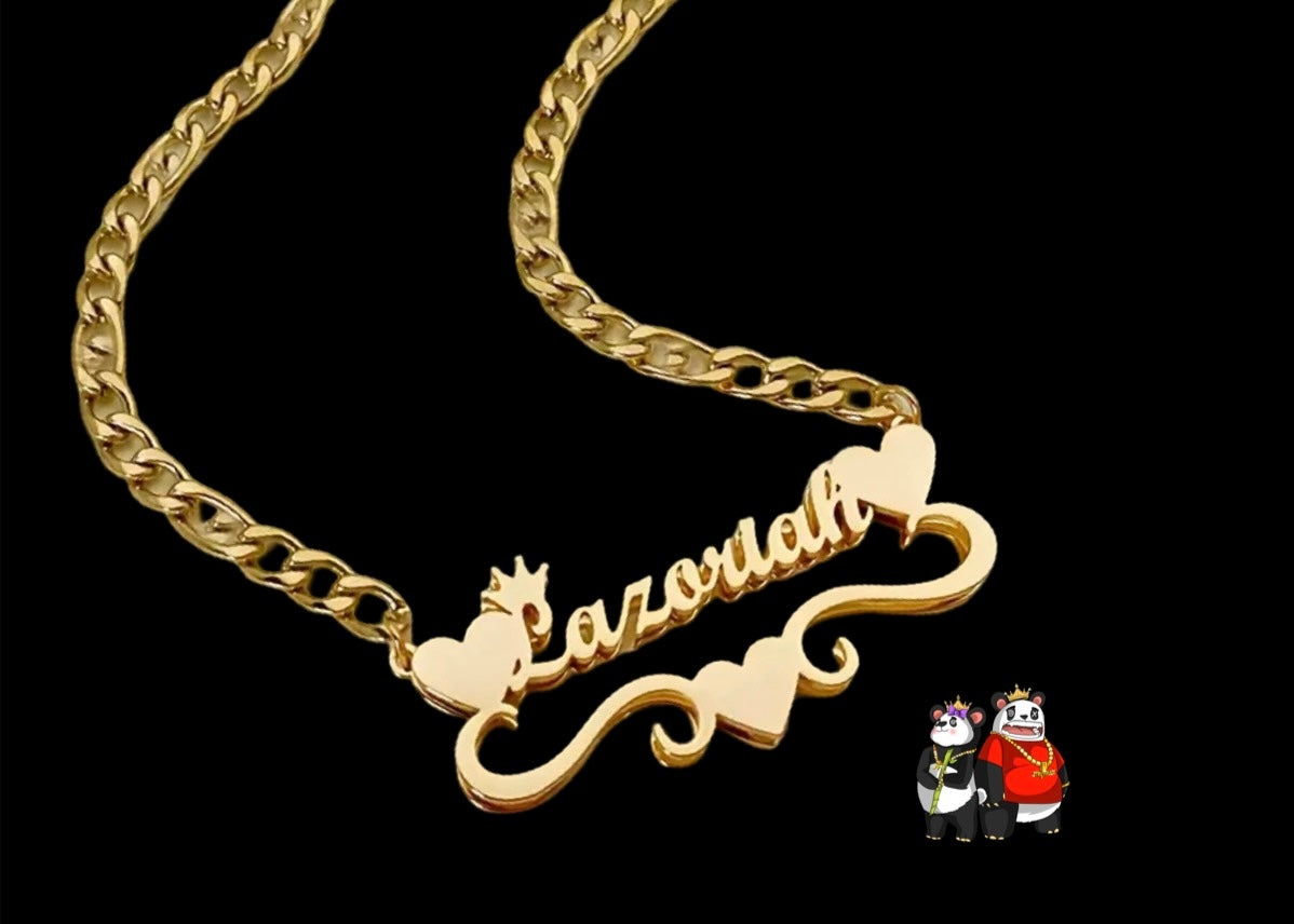 Personalized double plated name necklace