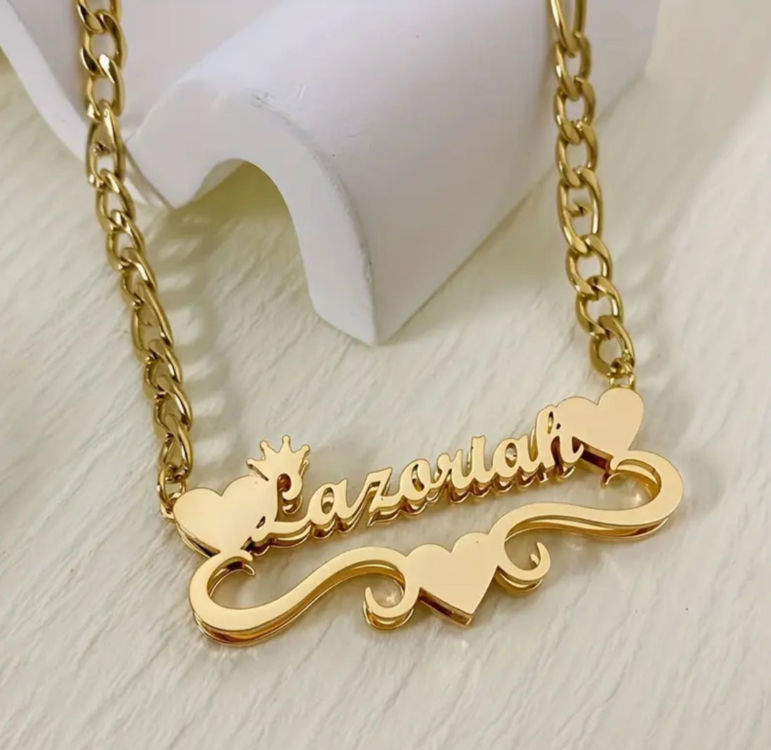 Personalized double plated name necklace