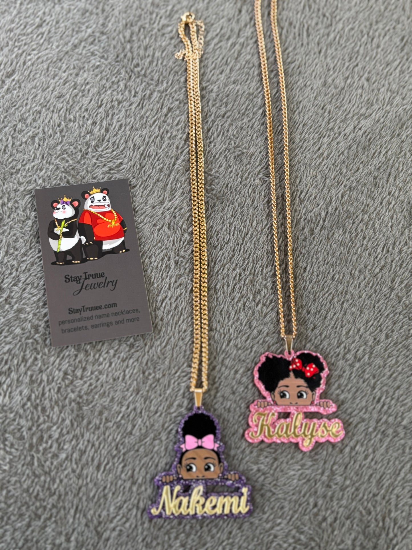 Custom Kids Cartoon Name Necklace