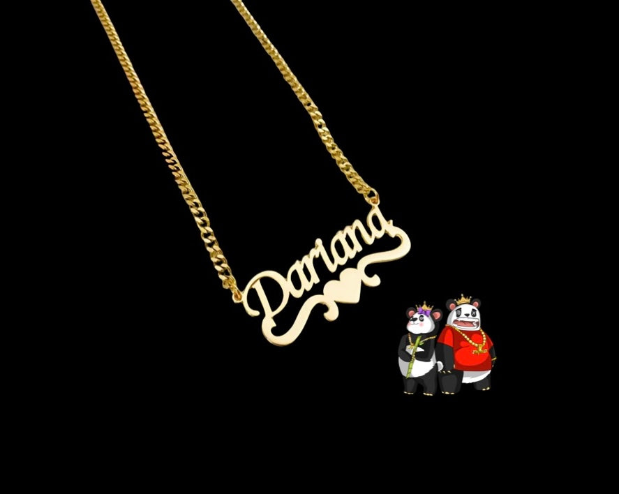 3 in 1 Bamboo earrings and Name Necklace Set