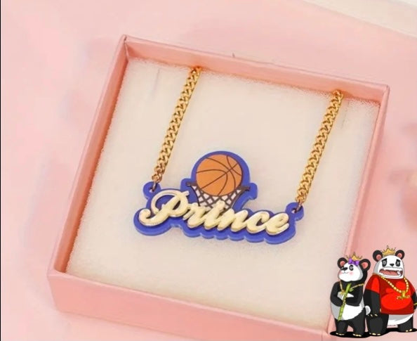 Personalized Basketball themed Name Necklace