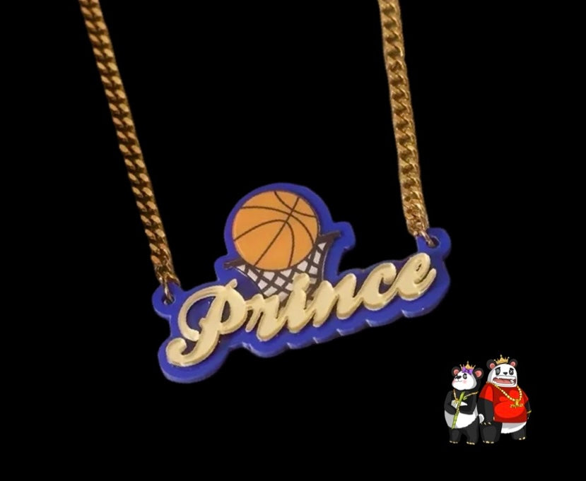 Personalized Basketball themed Name Necklace